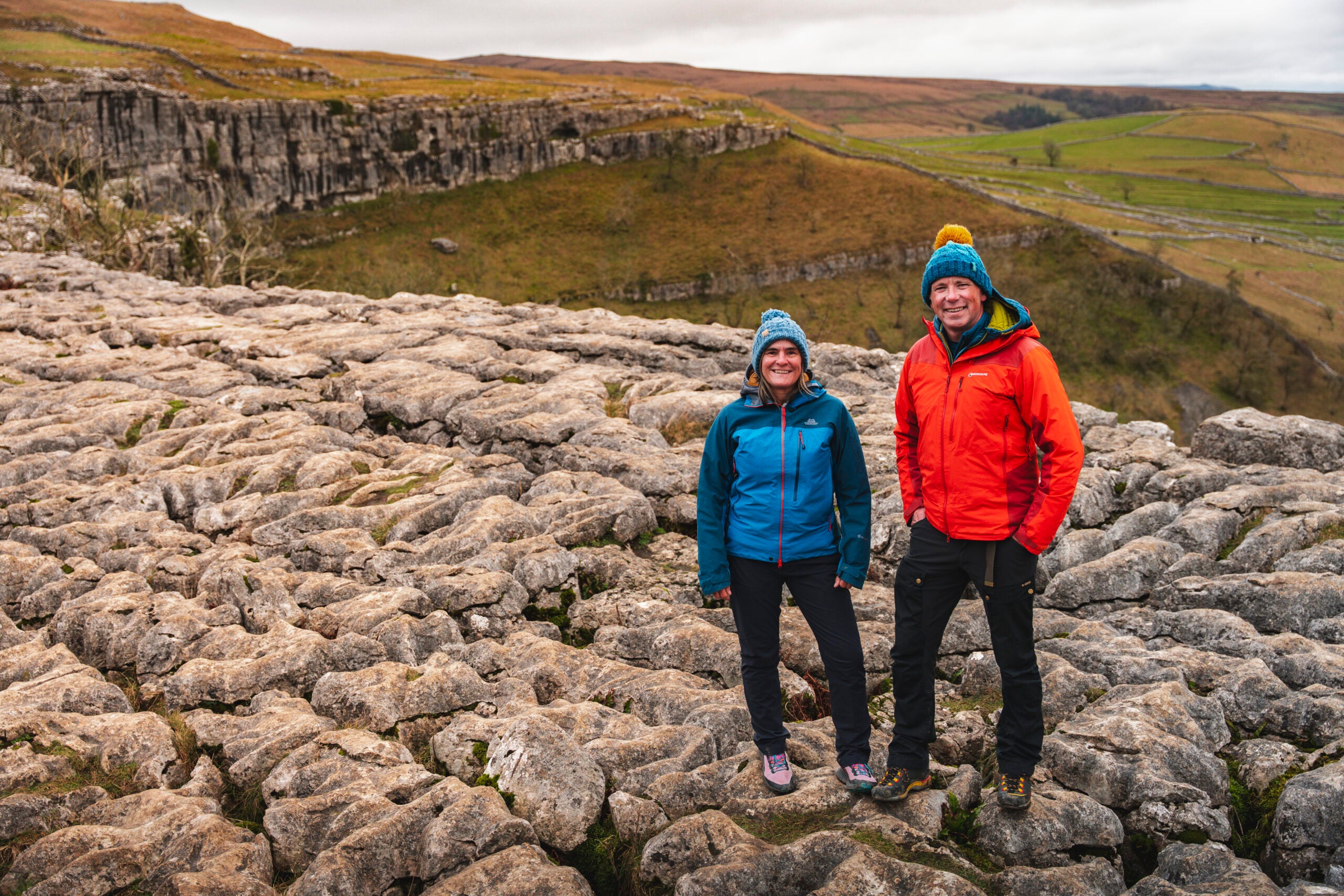 Jacke and Richard Pickles, of Early Retirement Wanderlust, in the great outdoors of Yorkshire