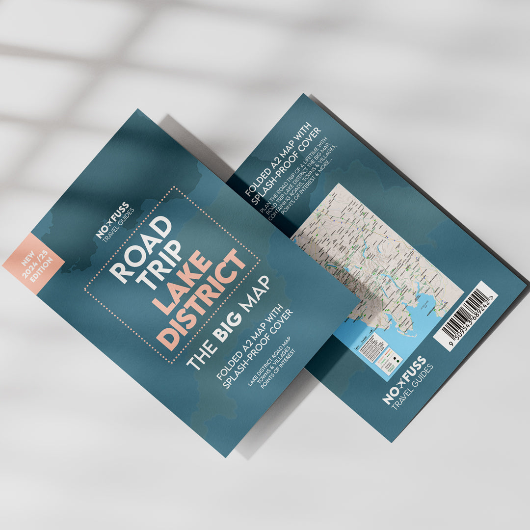 Road Trip Lake District - The Big Map - A2 Foldable Splashproof Road Map image 0
