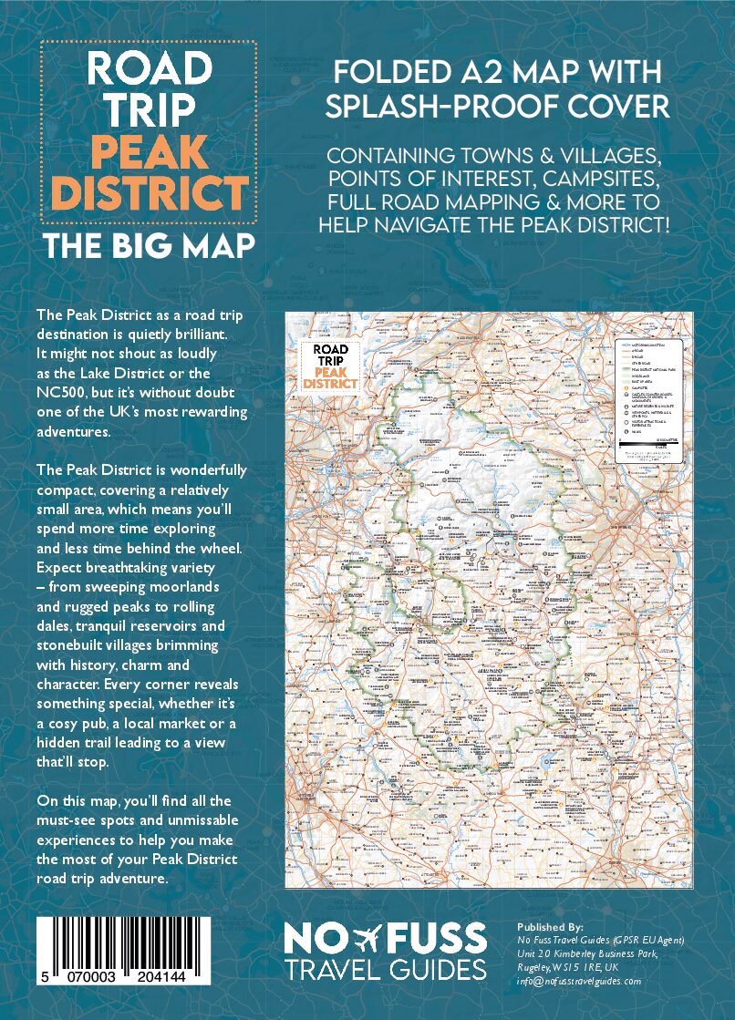 Road Trip Peak District – The Big Map – A2 Foldable Splashproof Road Map image 1