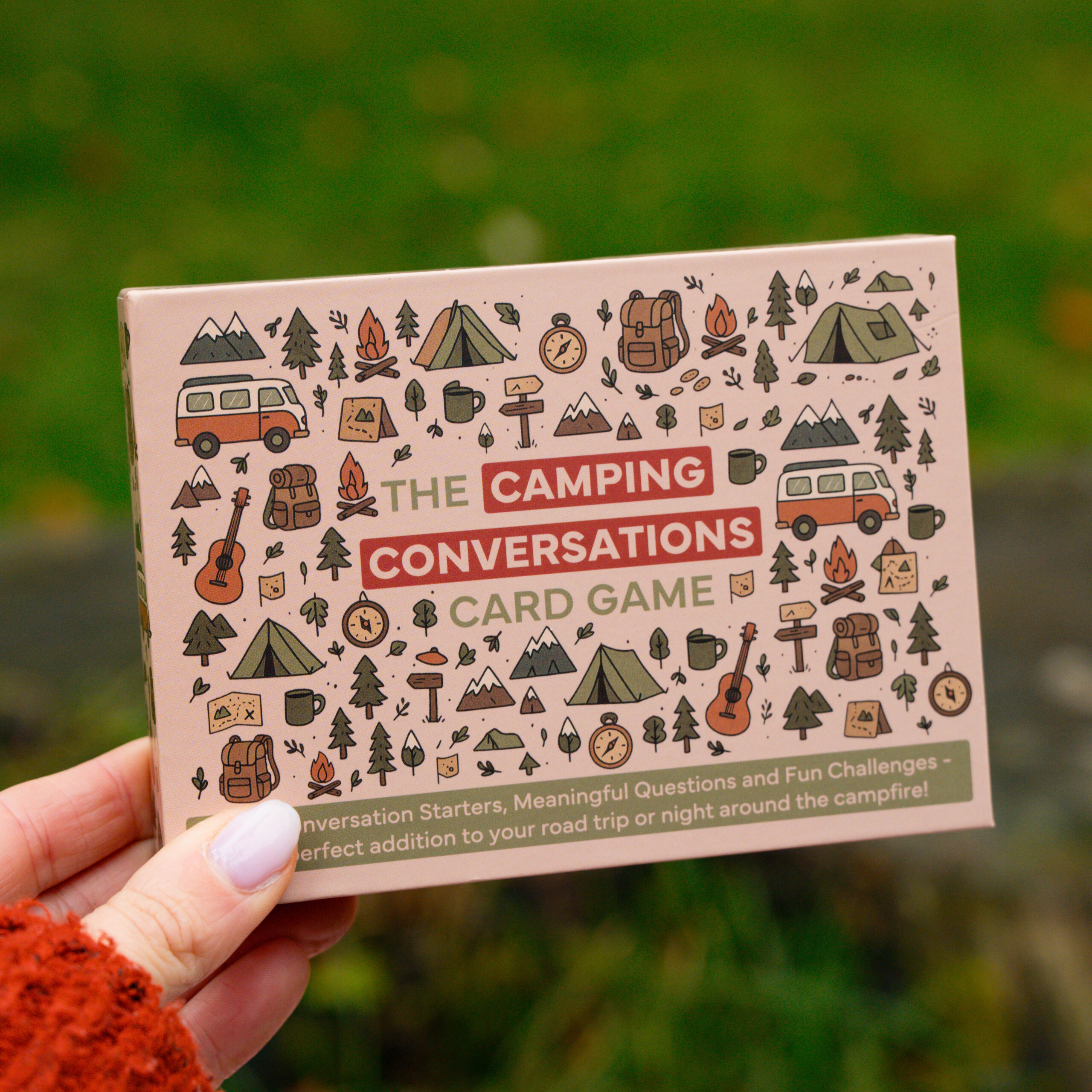The Camping Conversations Card Game - 300+ Conversation Starters, Meaningful Questions and Fun Challenges!